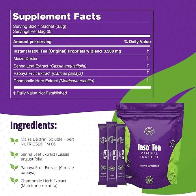 TLC IASO Chamomile Tea 2-Pack, Cleanse & Gut Support, 8.8oz Herbal Teabags