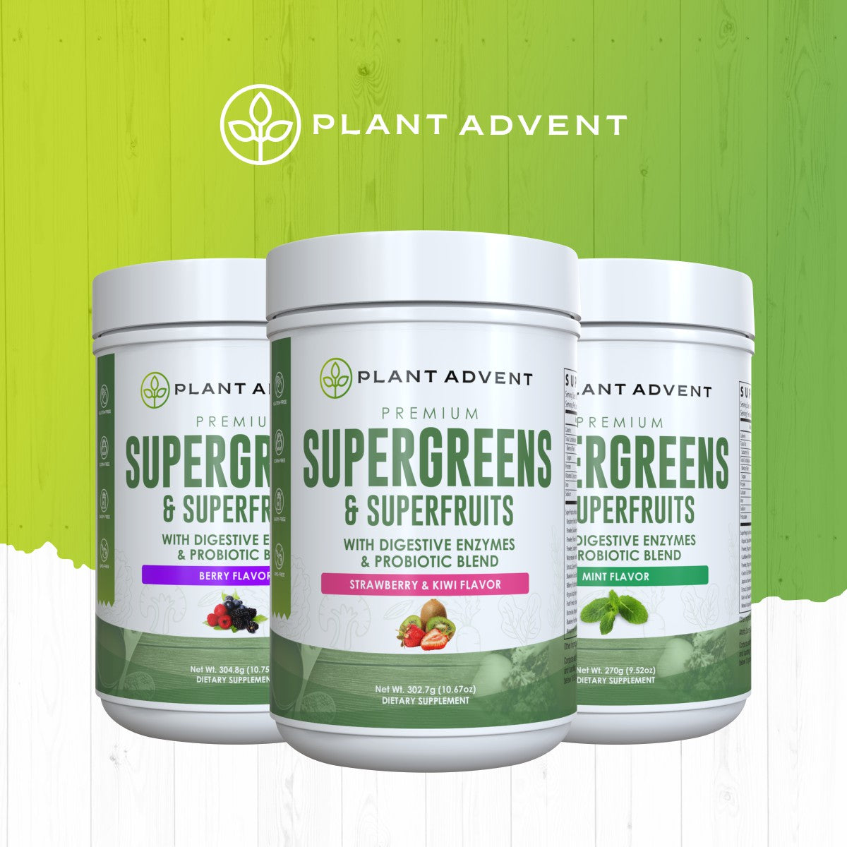 Premium Supergreens and Superfruits (Strawberry and Kiwi)